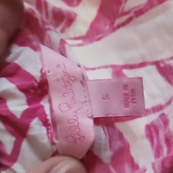 Lilly Pulitzer Womens Minka Tank Yacht SEA Capri Pink White Top V-Neck Size S - Picture 11 of 12